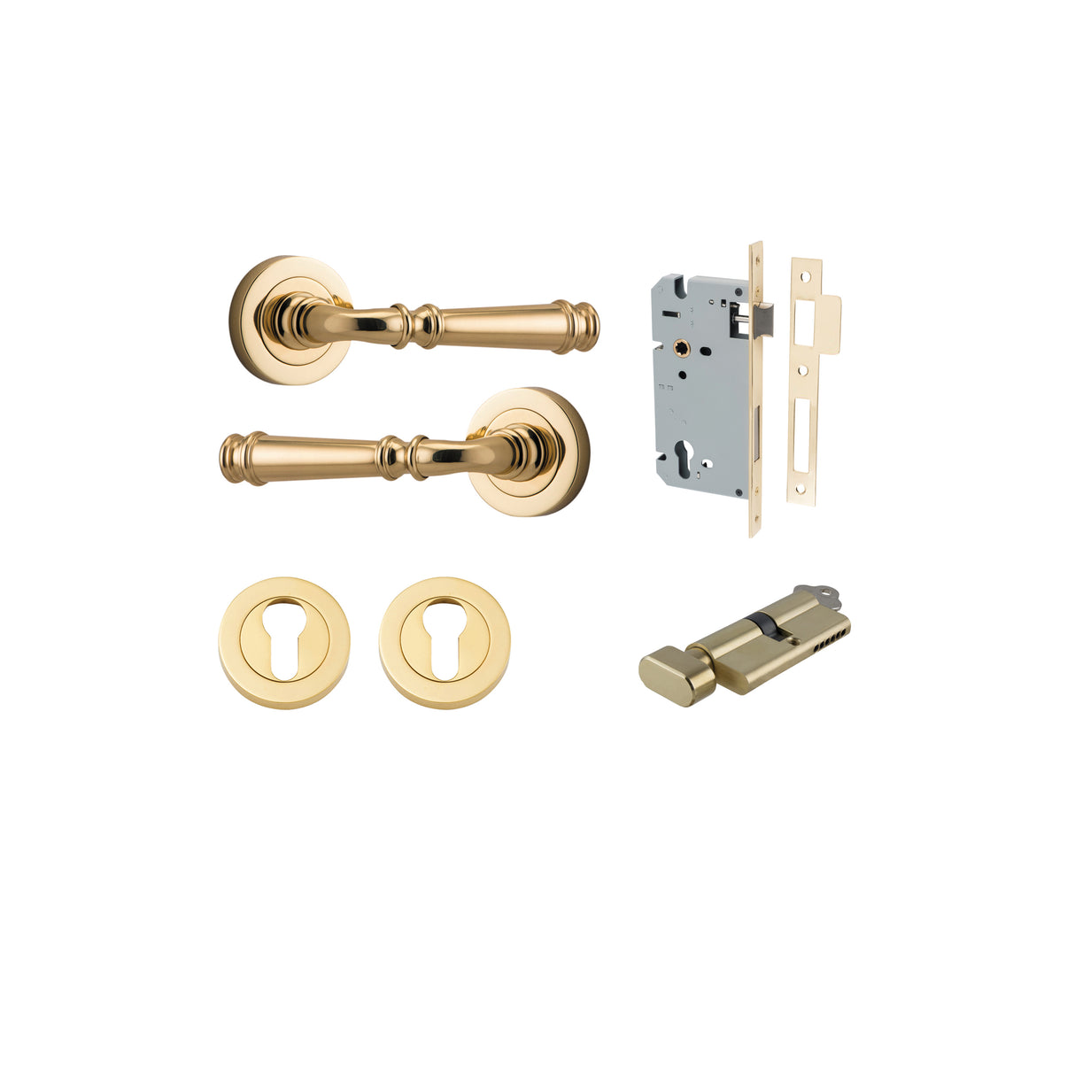 Iver Verona Round Rose Lever Set - Complete Kits