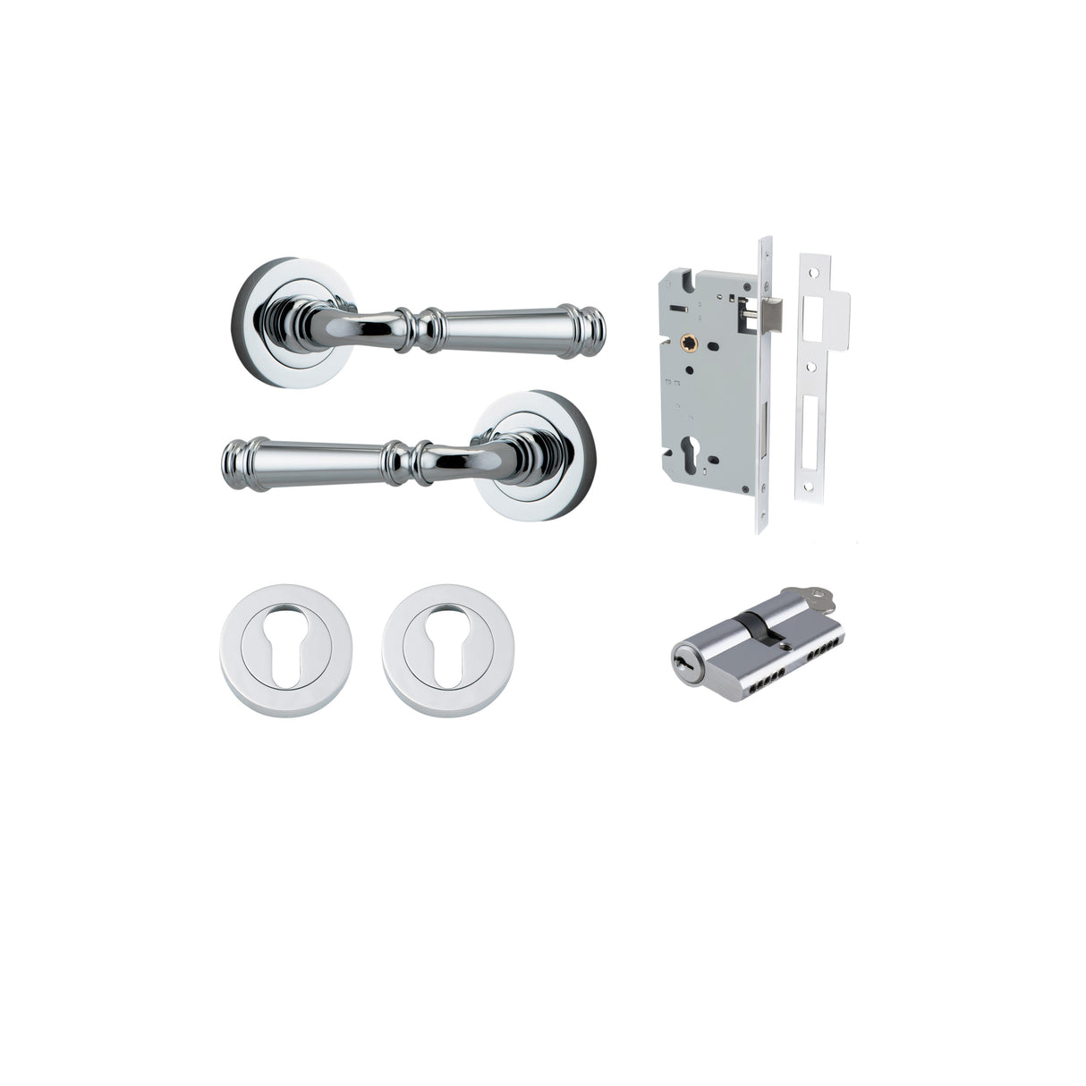 Iver Verona Round Rose Lever Set - Complete Kits