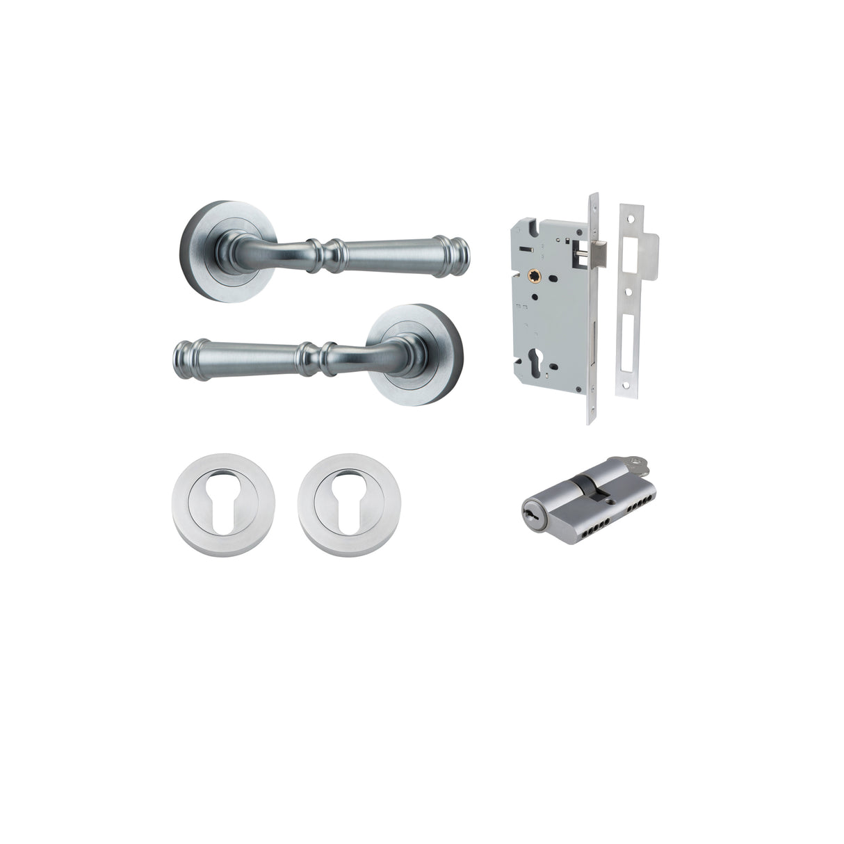 Iver Verona Round Rose Lever Set - Complete Kits