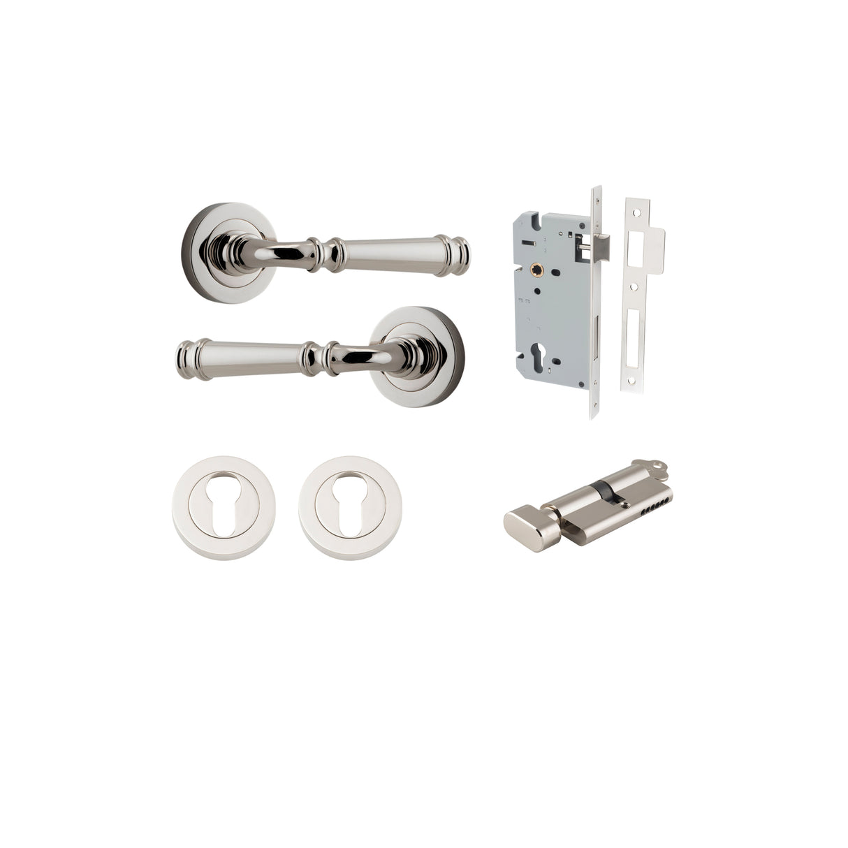 Iver Verona Round Rose Lever Set - Complete Kits