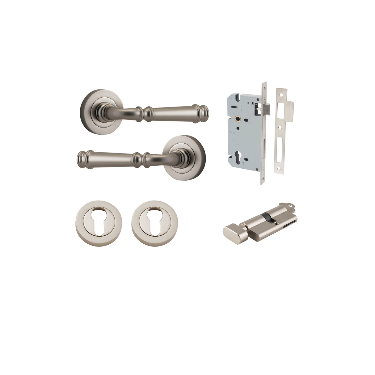 Iver Verona Round Rose Lever Set - Complete Kits
