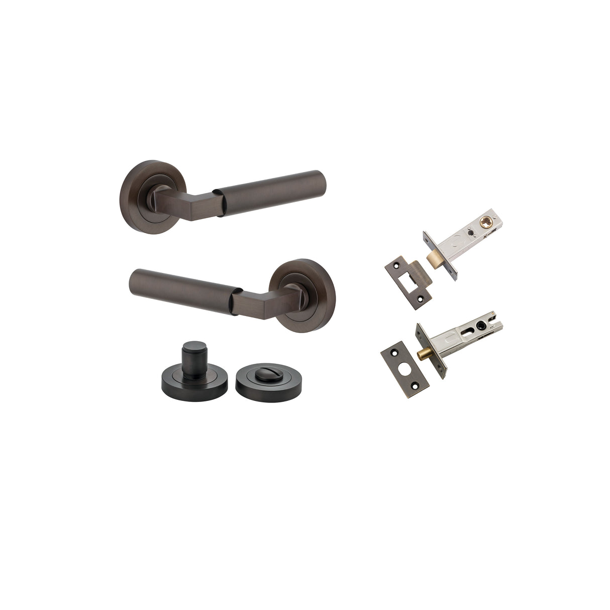 Iver Berlin Round Rose Lever Set - Complete Kits