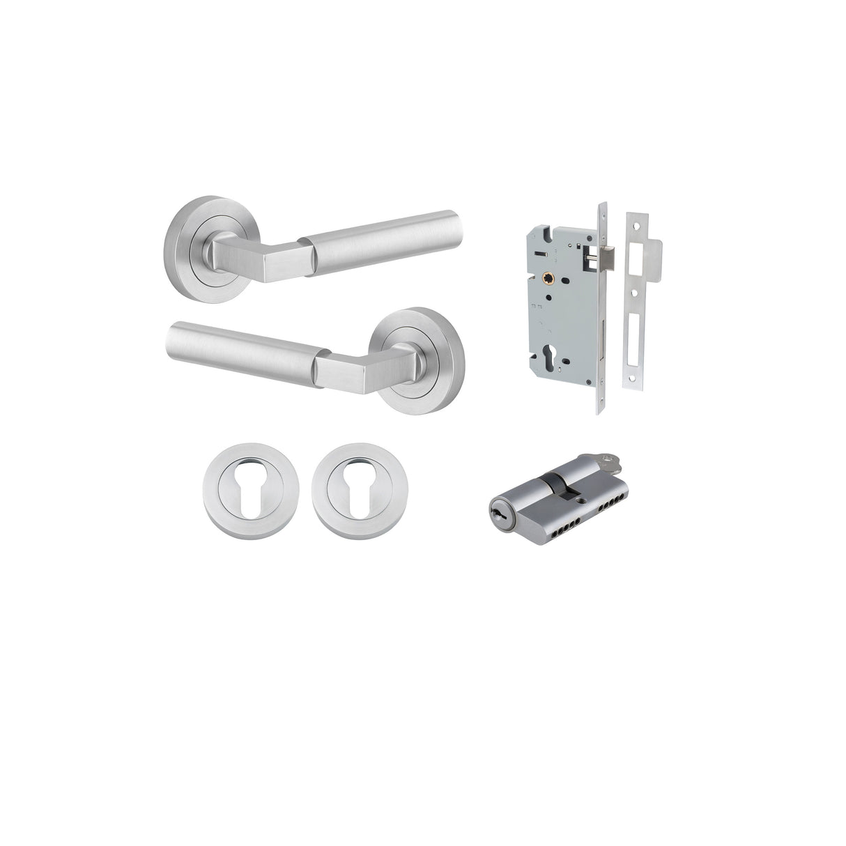 Iver Berlin Round Rose Lever Set - Complete Kits