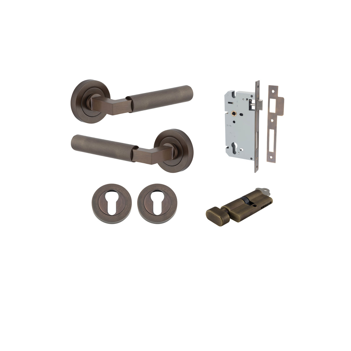 Iver Brunswick Round Rose Lever Set - Complete Kits