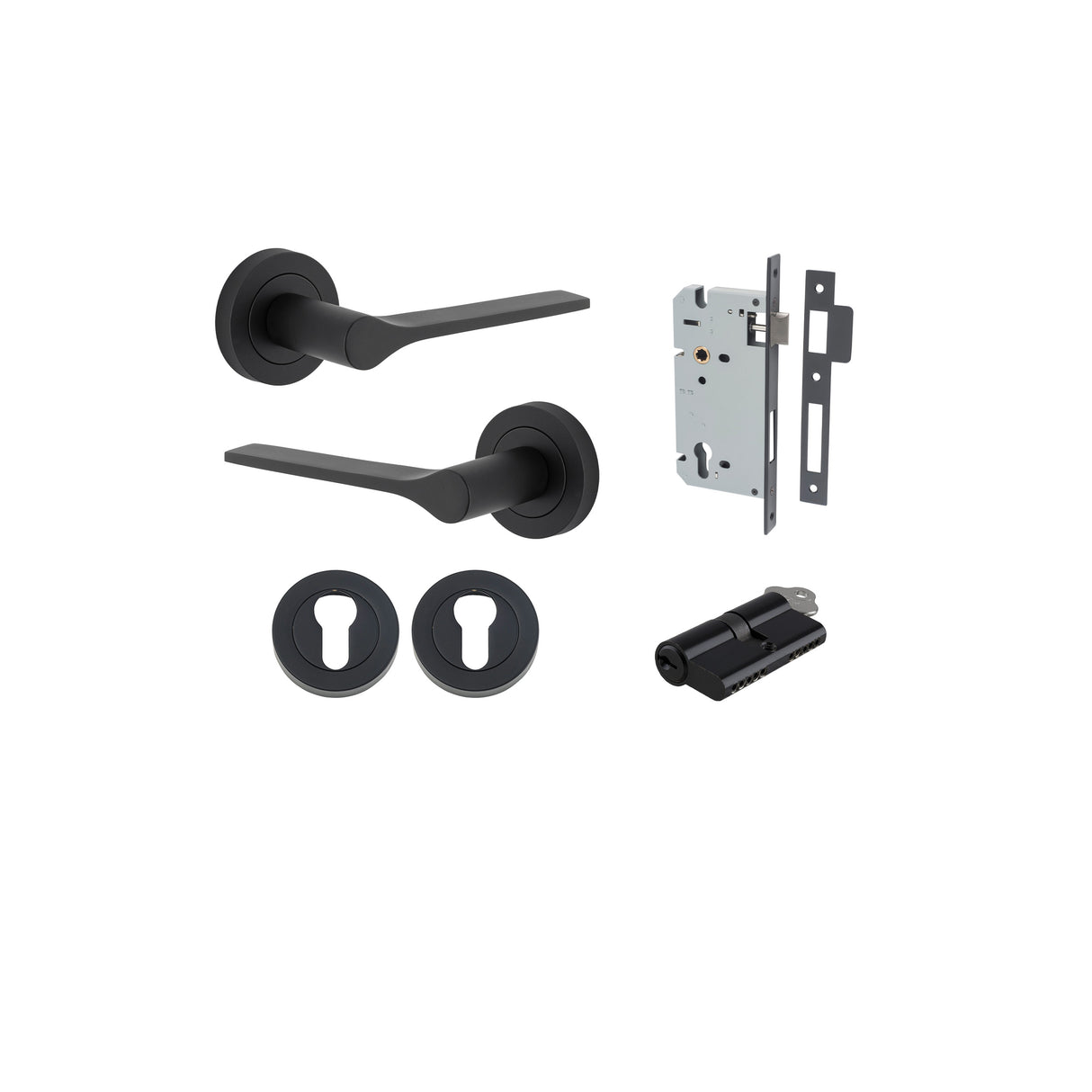 Iver Como Round Rose Lever Set - Complete Kits