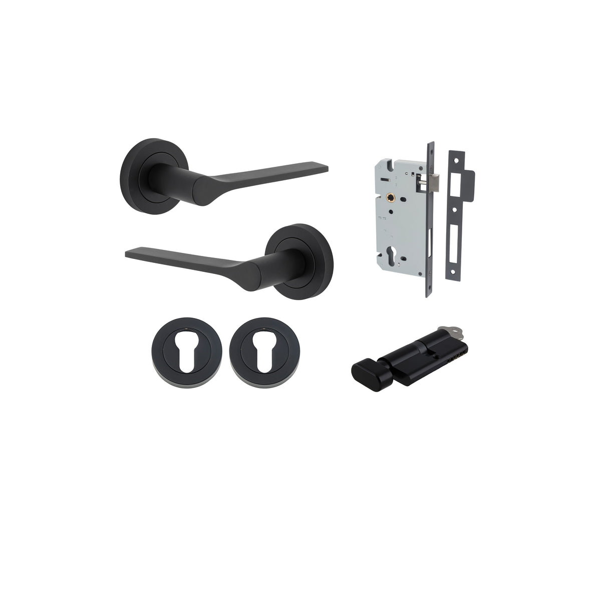 Iver Como Round Rose Lever Set - Complete Kits