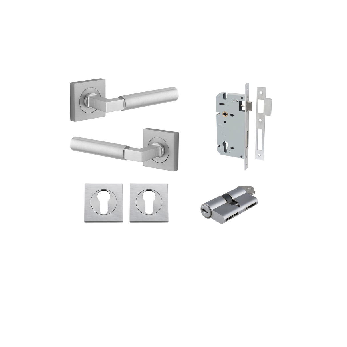Iver Berlin Square Rose Lever Set - Complete Kits