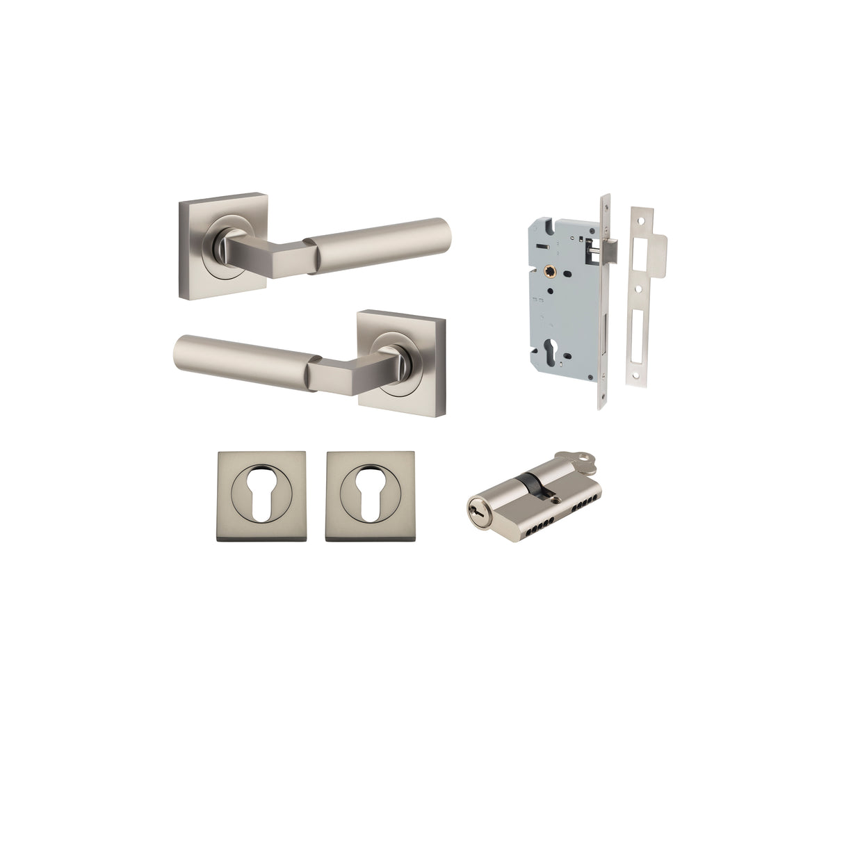 Iver Berlin Square Rose Lever Set - Complete Kits
