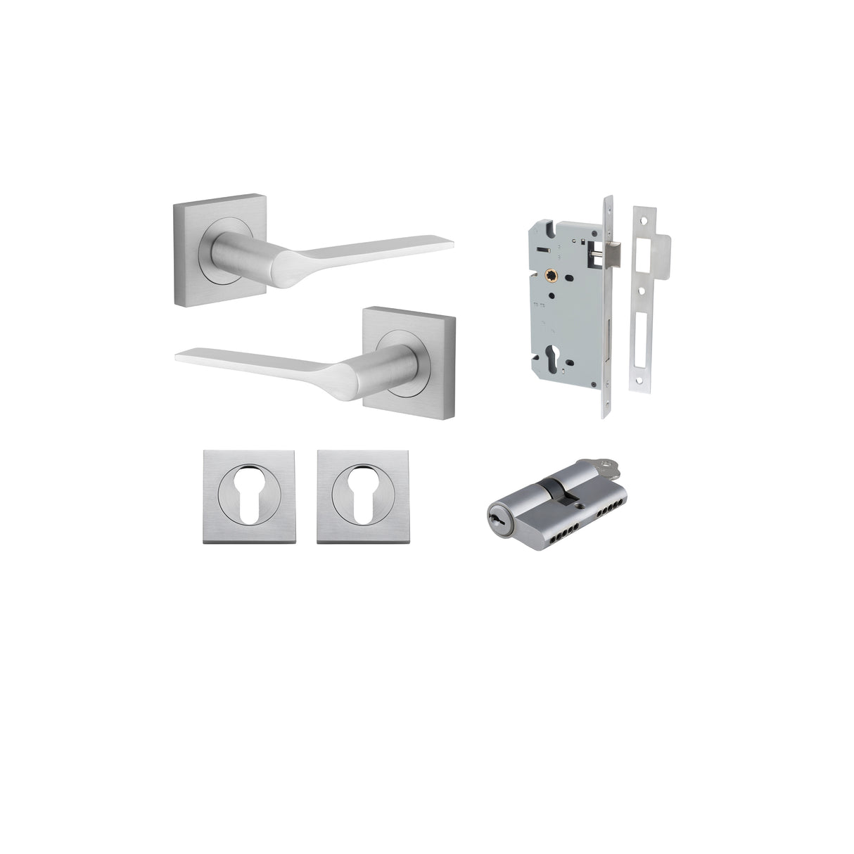 Iver Como Square Rose Lever Set - Complete Kits