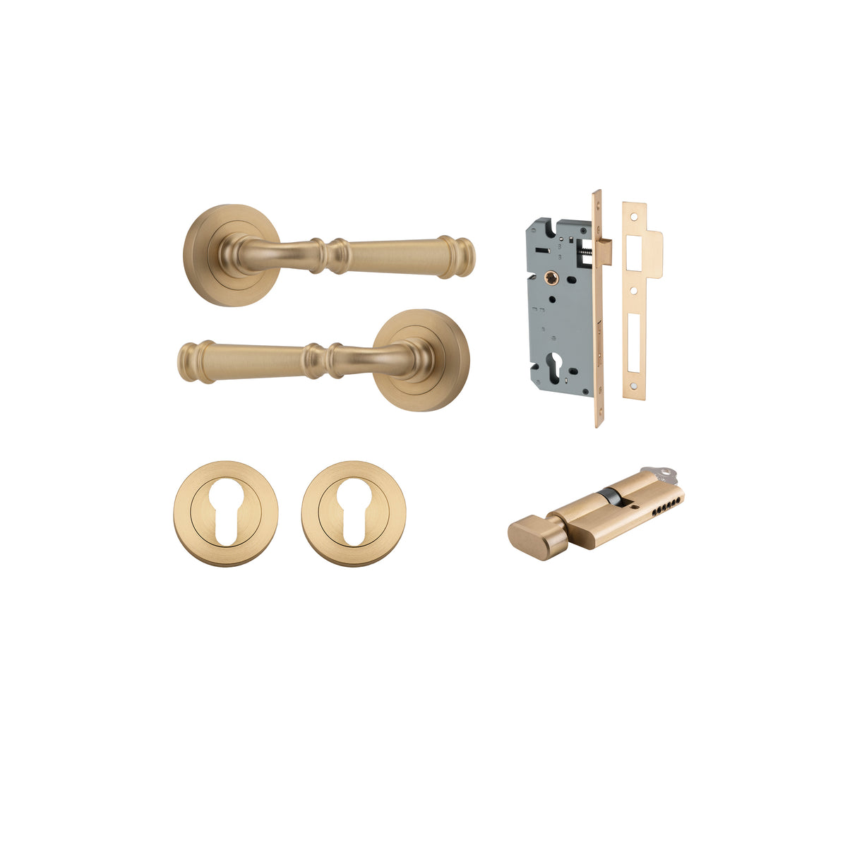 Iver Verona Round Rose Lever Set - Complete Kits