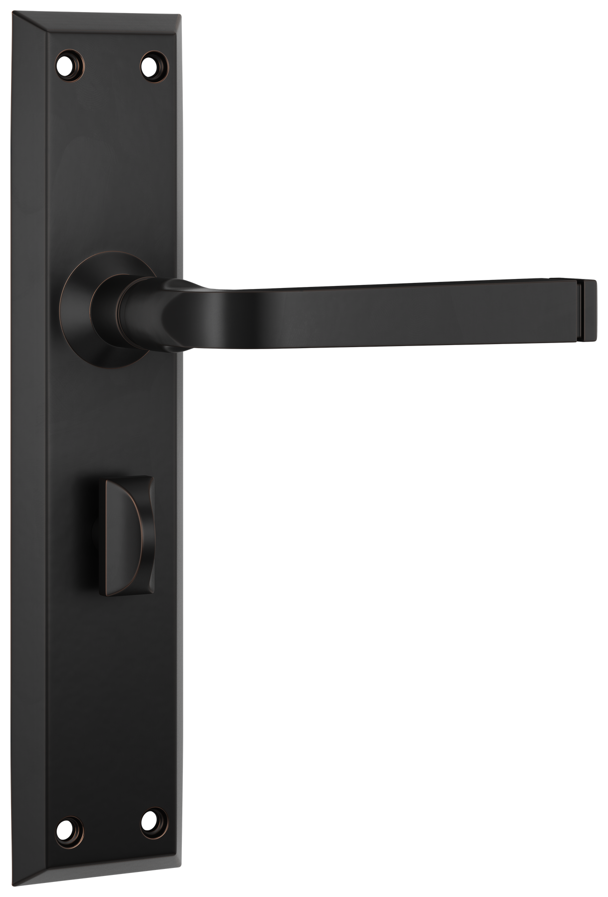 Tradco Menton Lever Long Backplate, Antique Copper, Privacy