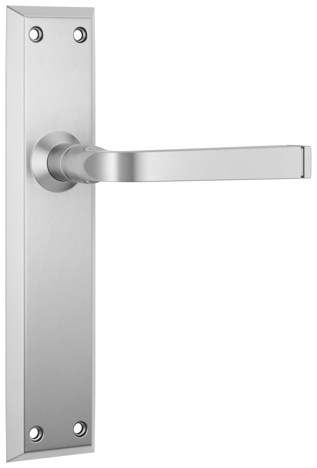 Tradco Menton Lever Long Backplate, Satin Chrome, Passage