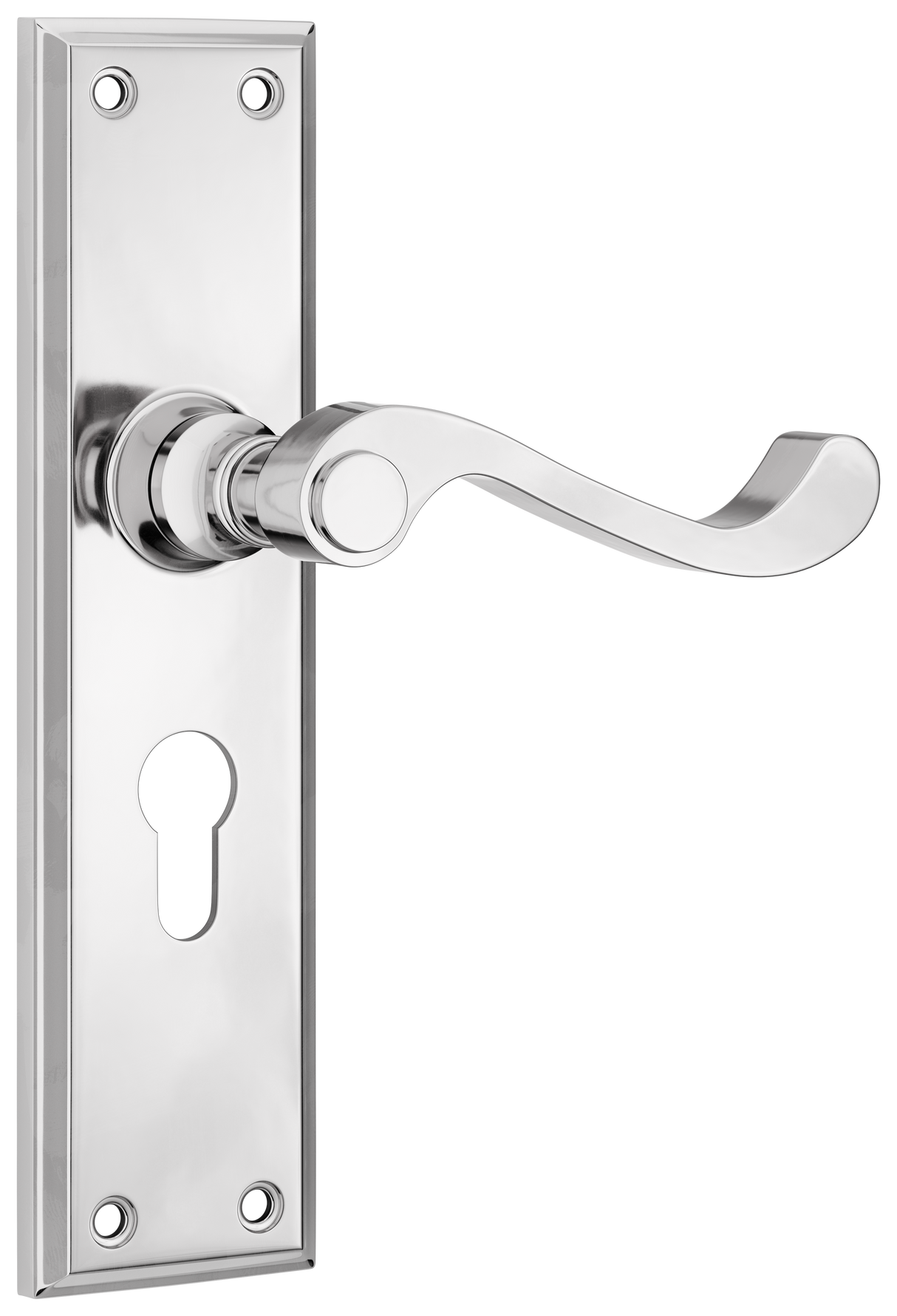 Tradco Milton Lever, Chrome Plated, Euro