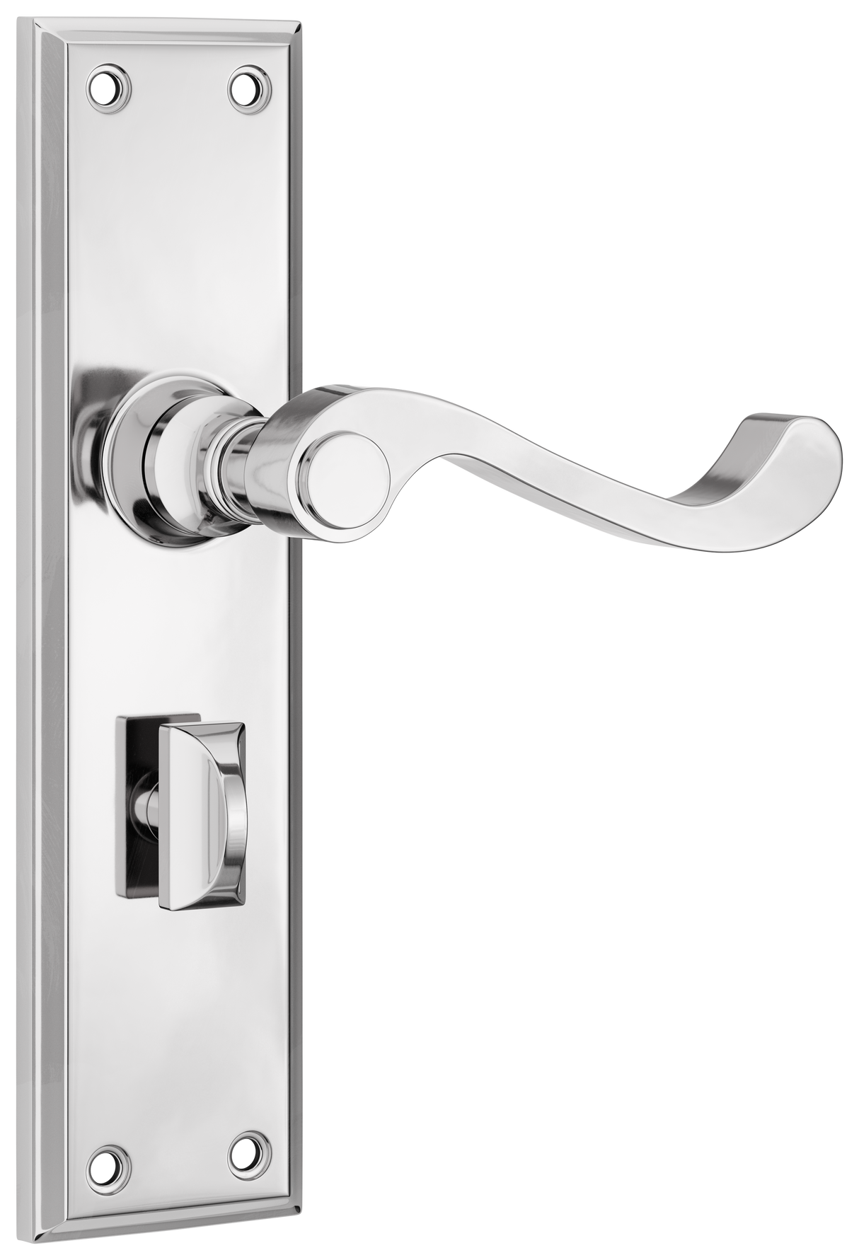 Tradco Milton Lever, Chrome Plated, Privacy