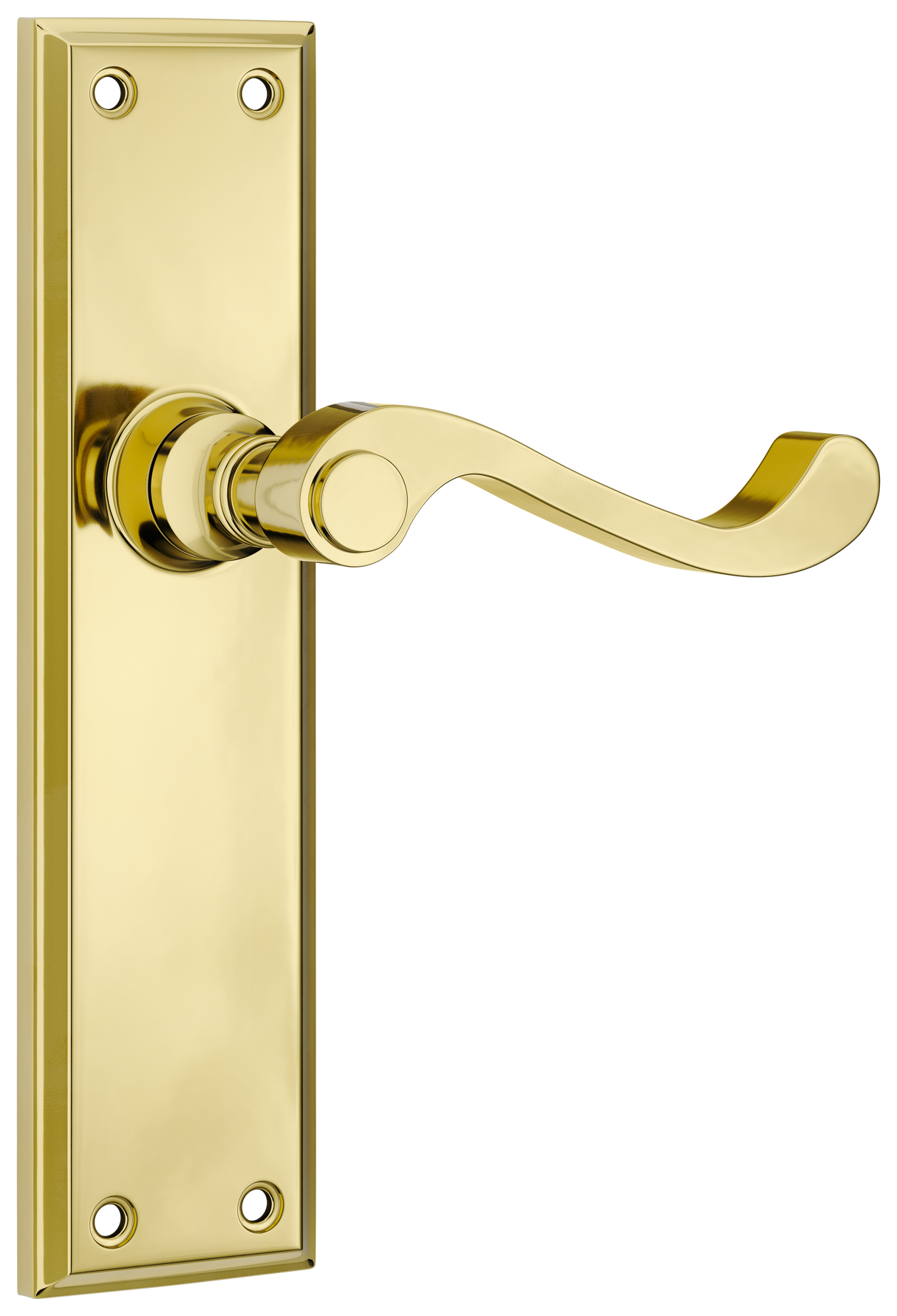 Tradco Milton Lever, Polished Brass, Passage