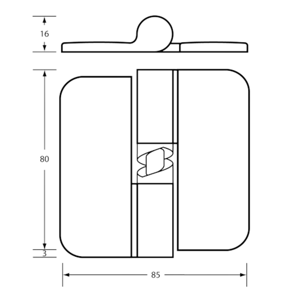 Metlam 106C Concealed Fix Gravity Hinge – Antimicrobial – with Bolt Through Face Plates