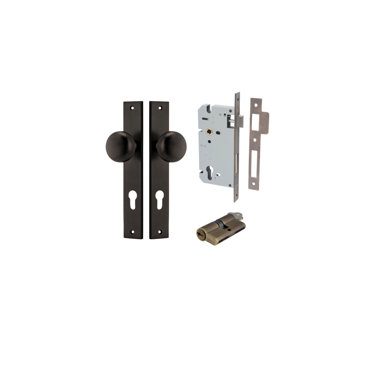 Iver Cambridge Knob Rectangular Backplate - Complete Kits