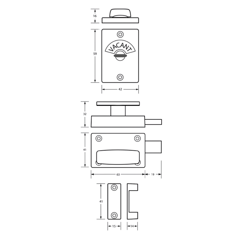 Metlam 200A Series Safety Handle Lock & Indicator Set – Satin Chrome Plate