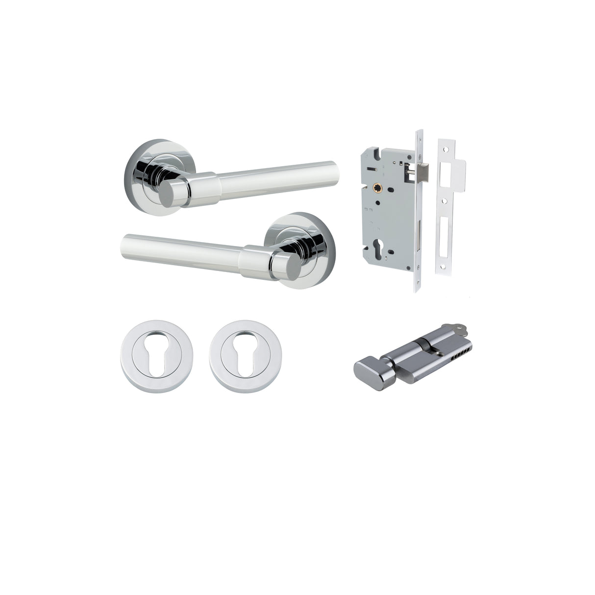 Iver Helsinki Round Rose Lever Set - Complete Kits