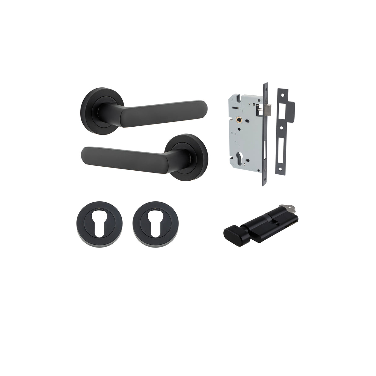 Iver Osaka Round Rose Lever Set - Complete Kits