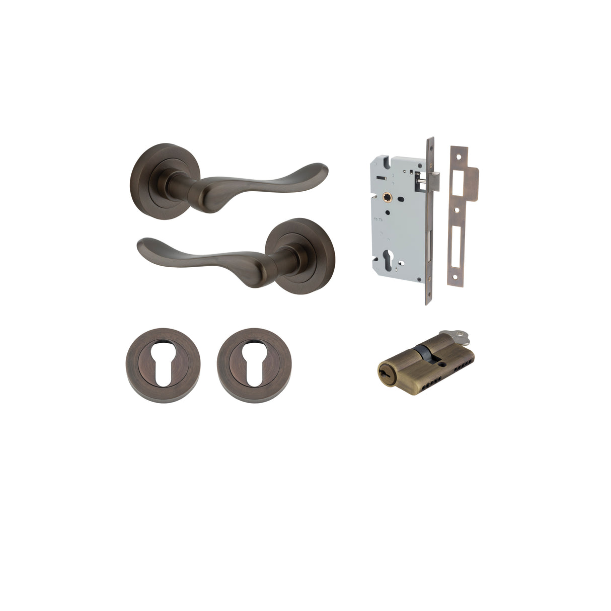 Iver Stirling Round Rose Lever Set - Complete Kits