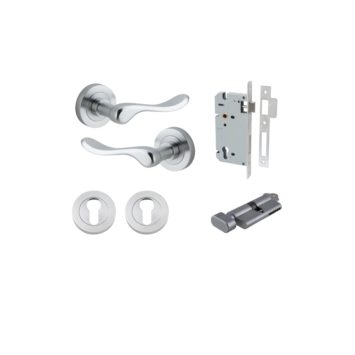 Iver Stirling Round Rose Lever Set - Complete Kits