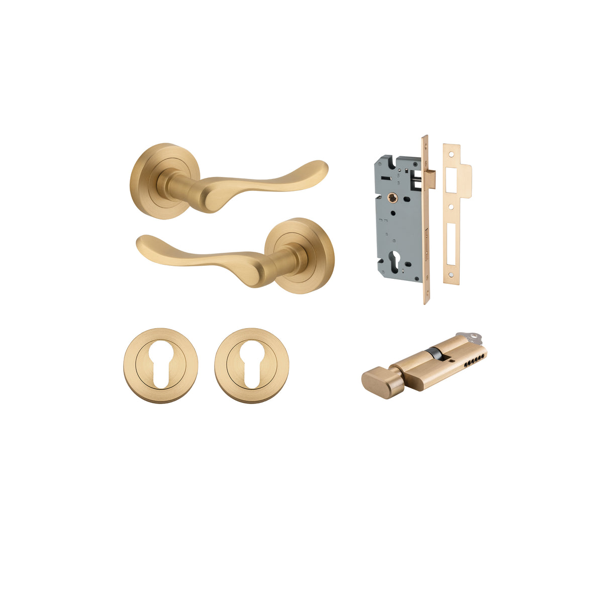 Iver Stirling Round Rose Lever Set - Complete Kits