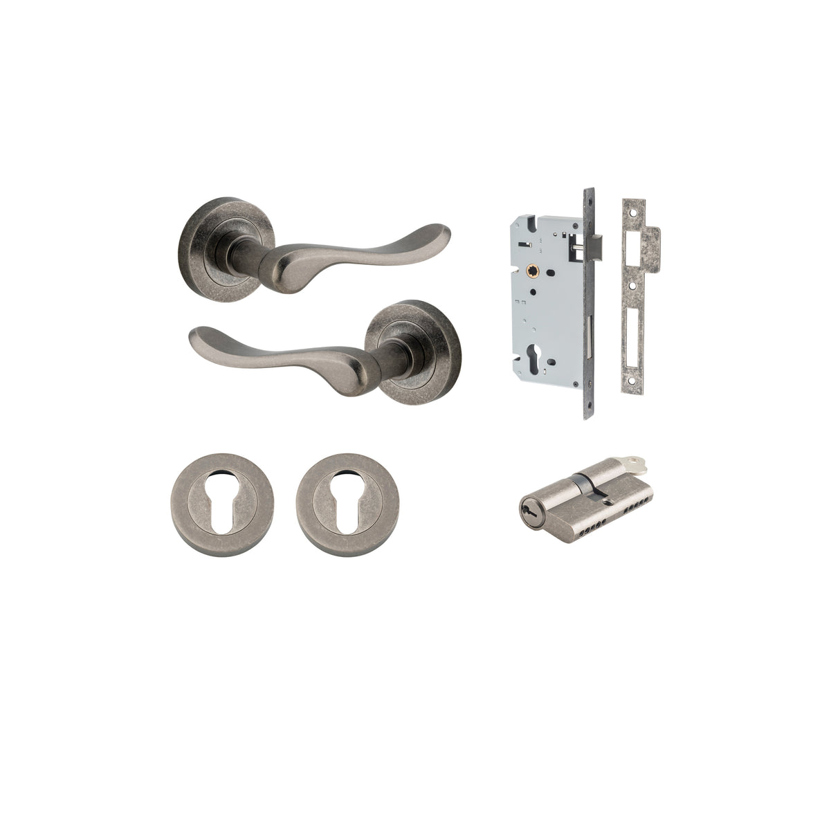 Iver Stirling Round Rose Lever Set - Complete Kits