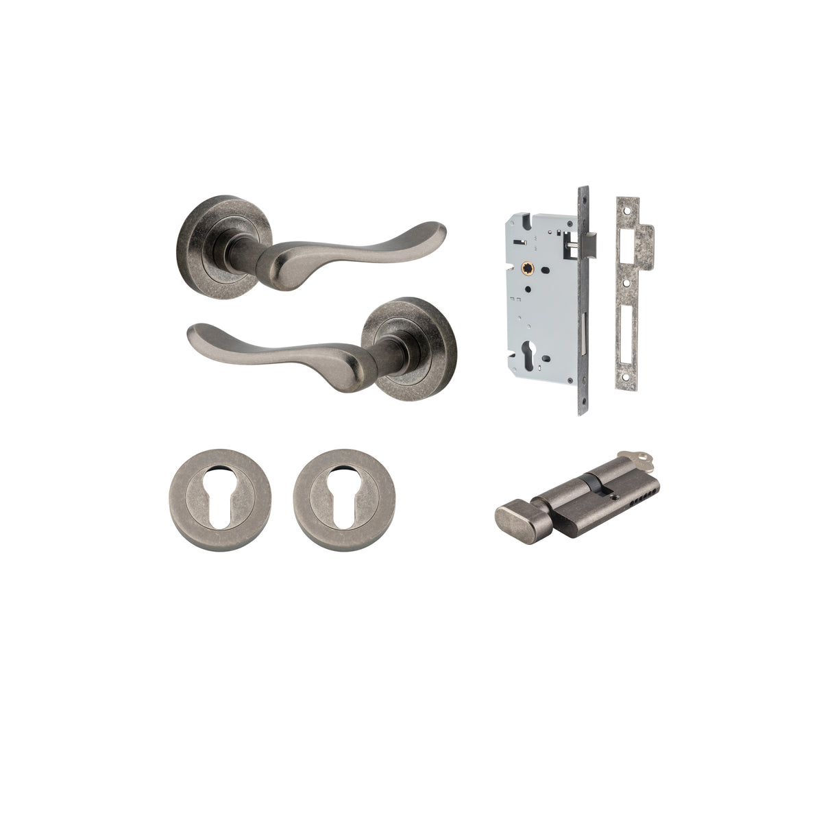 Iver Stirling Round Rose Lever Set - Complete Kits