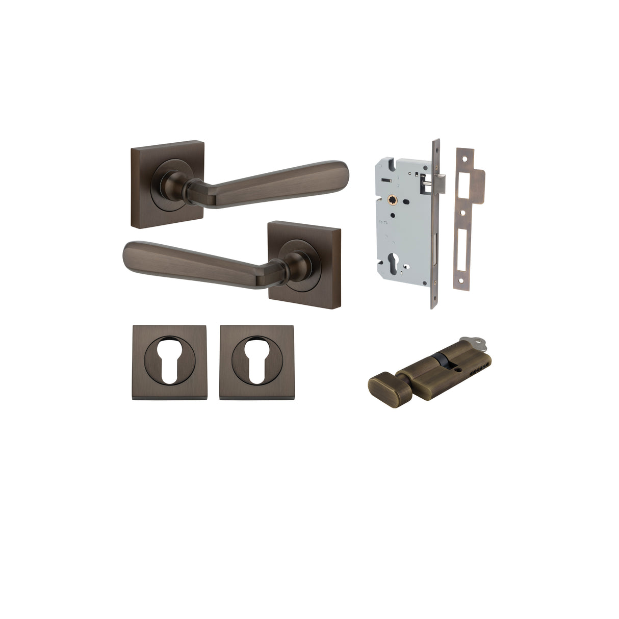 Iver Copenhagen Square Rose Lever Set - Complete Kits