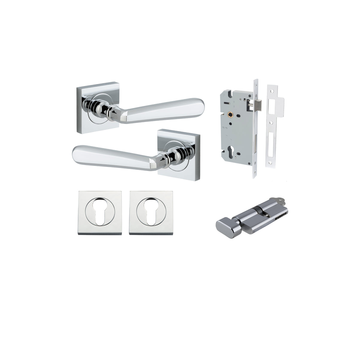 Iver Copenhagen Square Rose Lever Set - Complete Kits