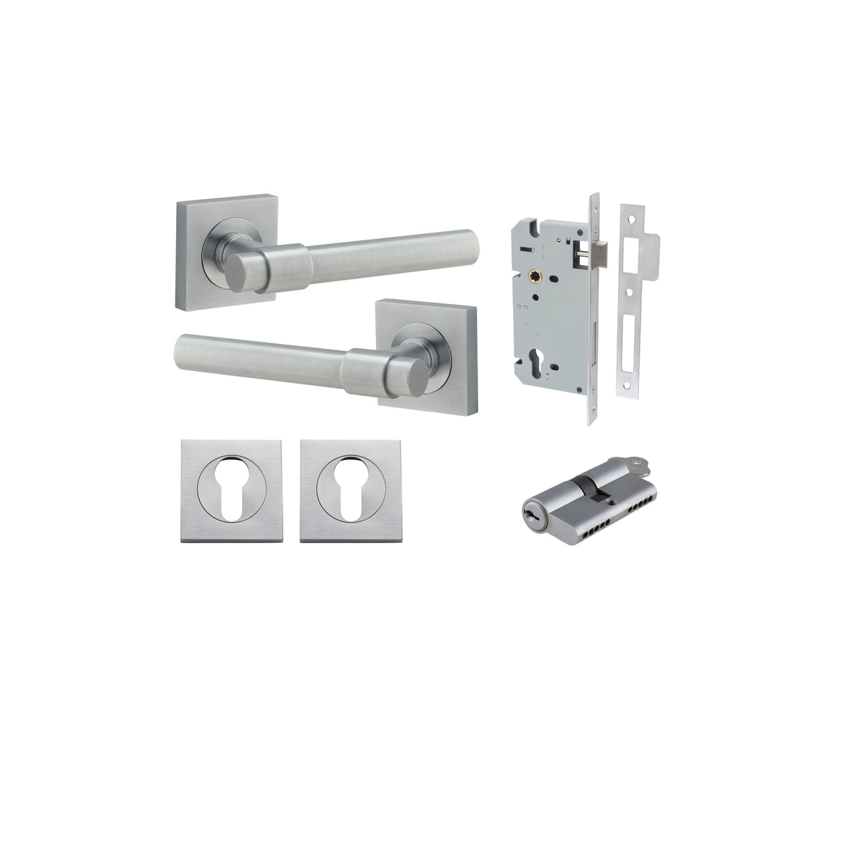 Iver Helsinki Square Rose Lever Set - Complete Kits