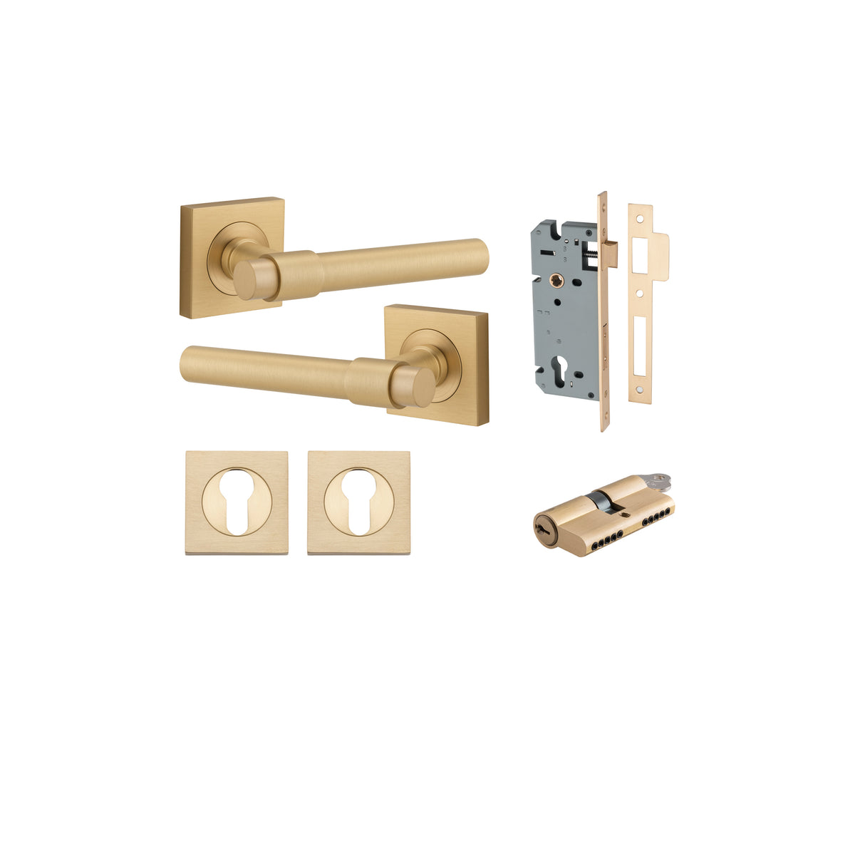 Iver Helsinki Square Rose Lever Set - Complete Kits
