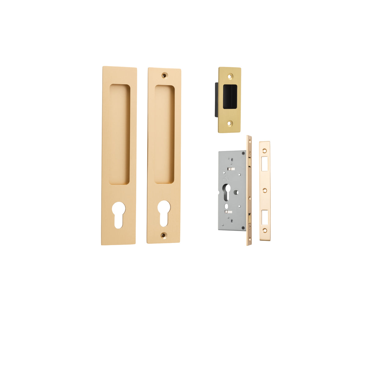 Iver Rectangular Sliding Door Pull Kit – Passage, Privacy & Entrance