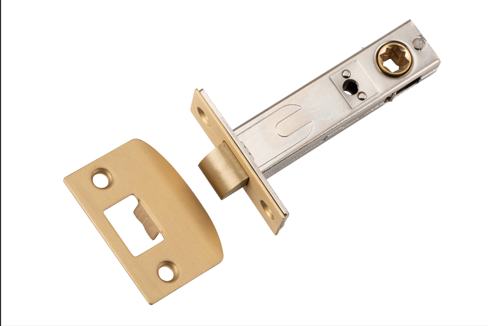 Tradco Split Cam Hard Sprung Tubular Latch, Satin Brass, 70mm
