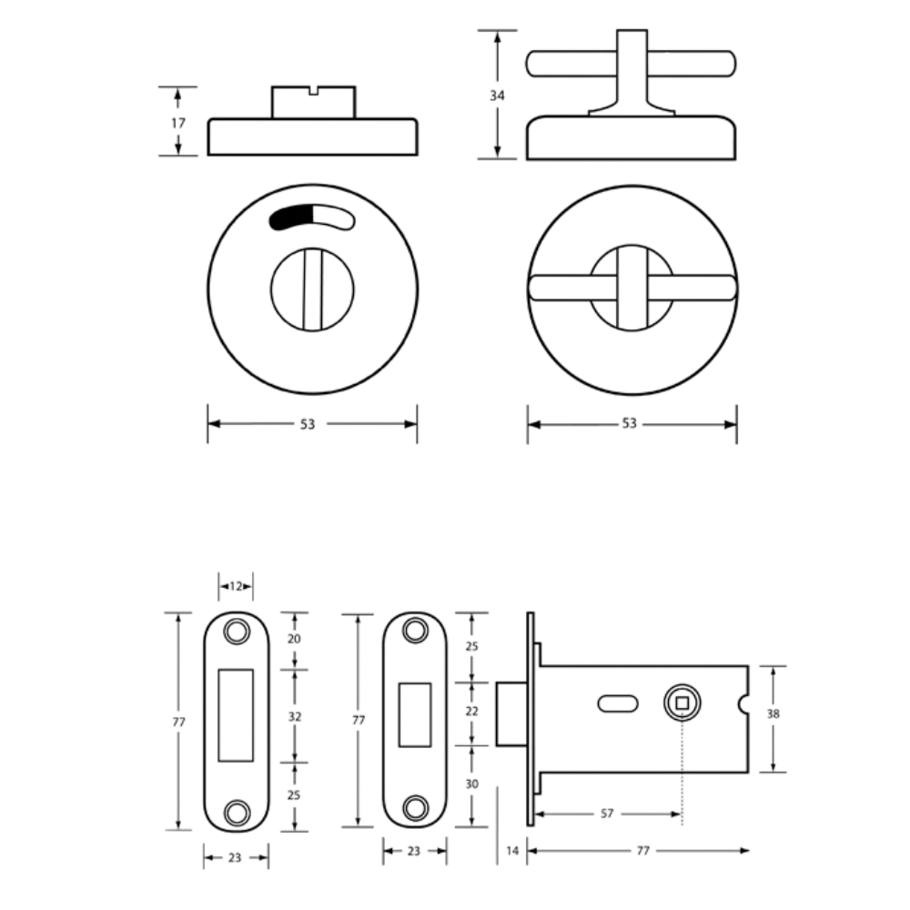Metlam 400A Morticed Lock & Indicator Set – Satin Stainless Steel – 2