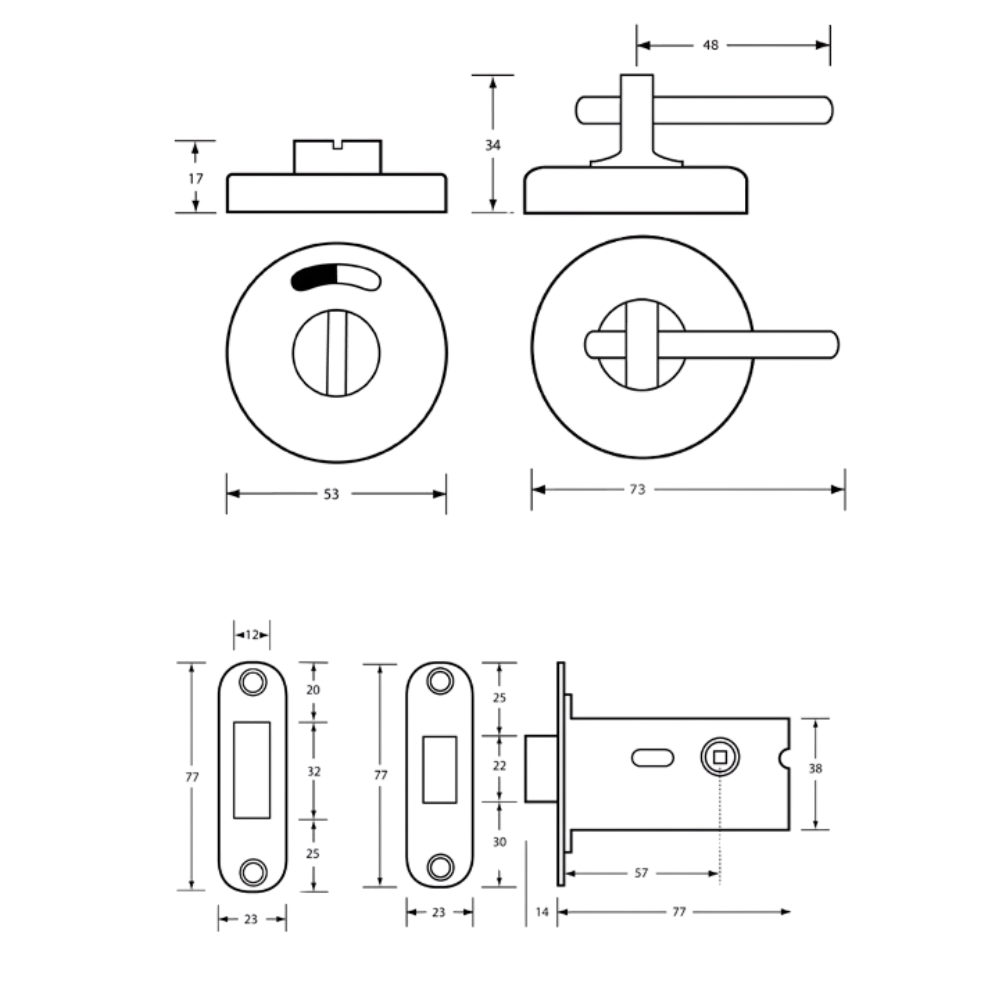 Metlam 400A Offset Morticed Lock & Indicator Set – Satin Stainless Steel – 2
