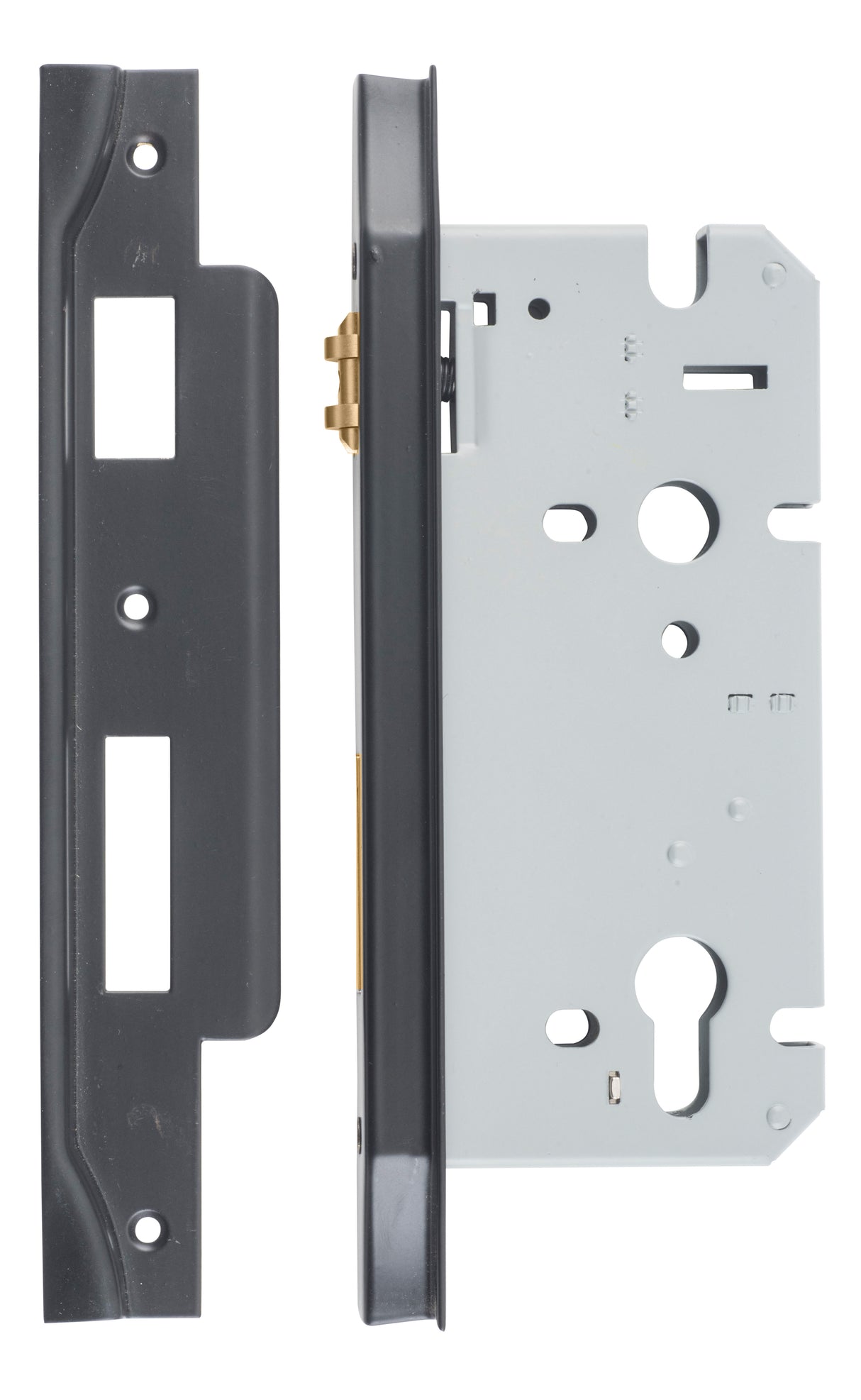 Iver Rebated 85mm Euro Roller Mortice Lock Matt Black, 60mm