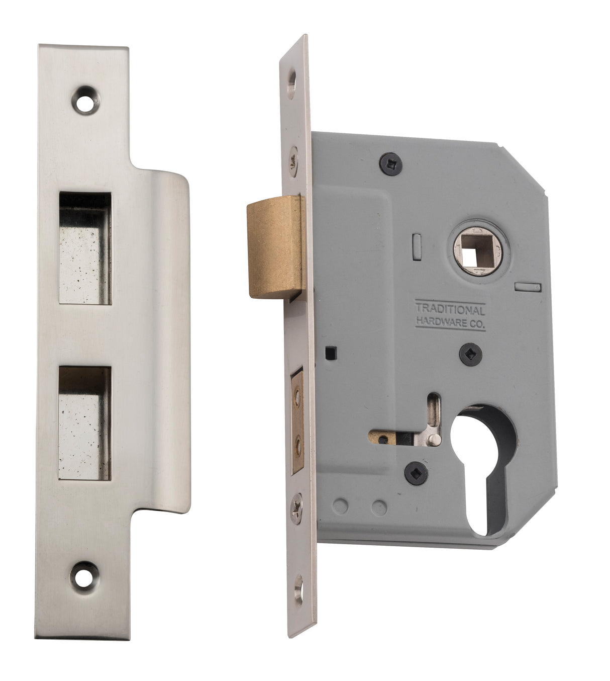 Tradco Euro Mortice Lock Satin Nickel 46mm