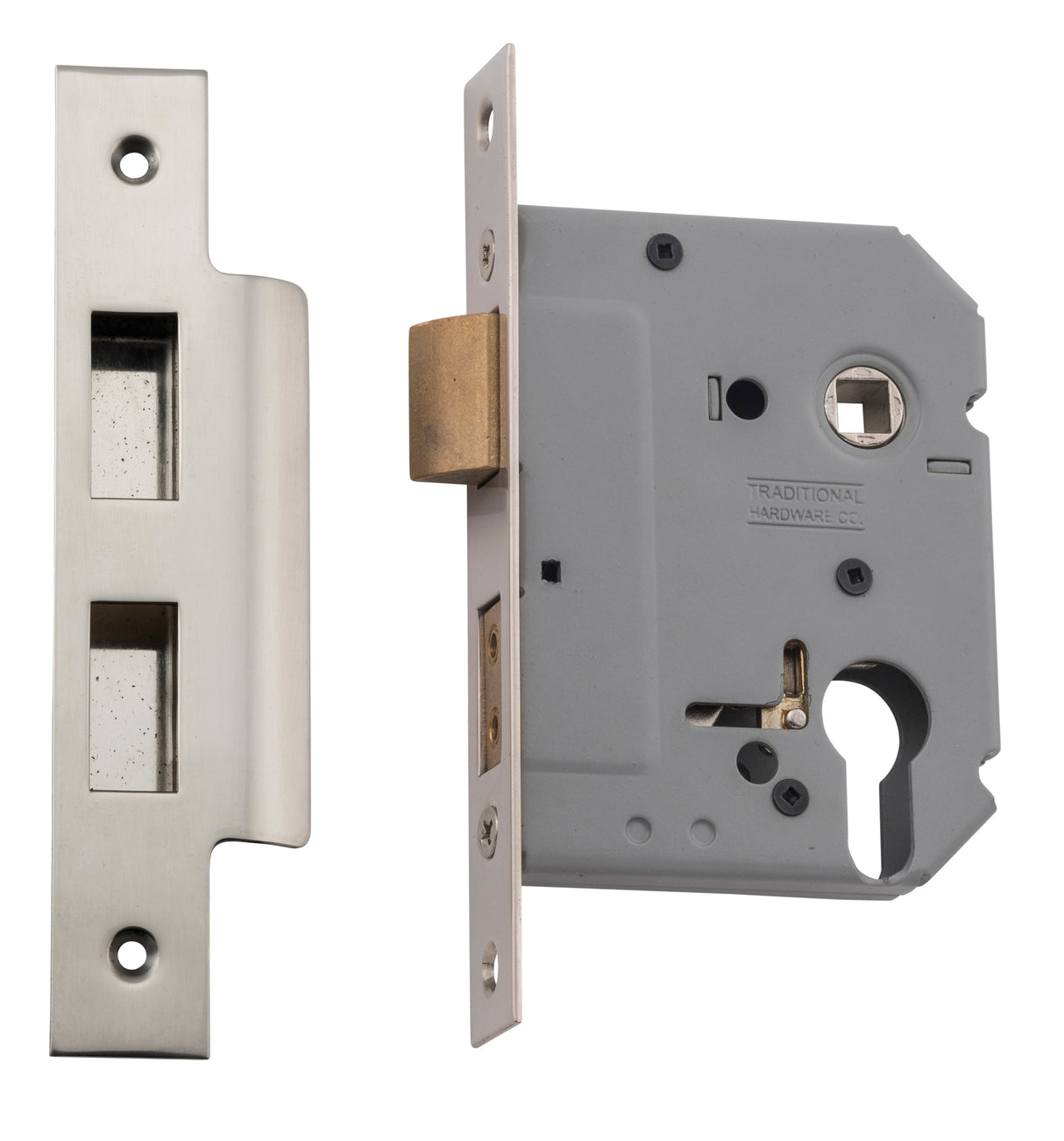 Tradco Euro Mortice Lock Satin Nickel 57mm