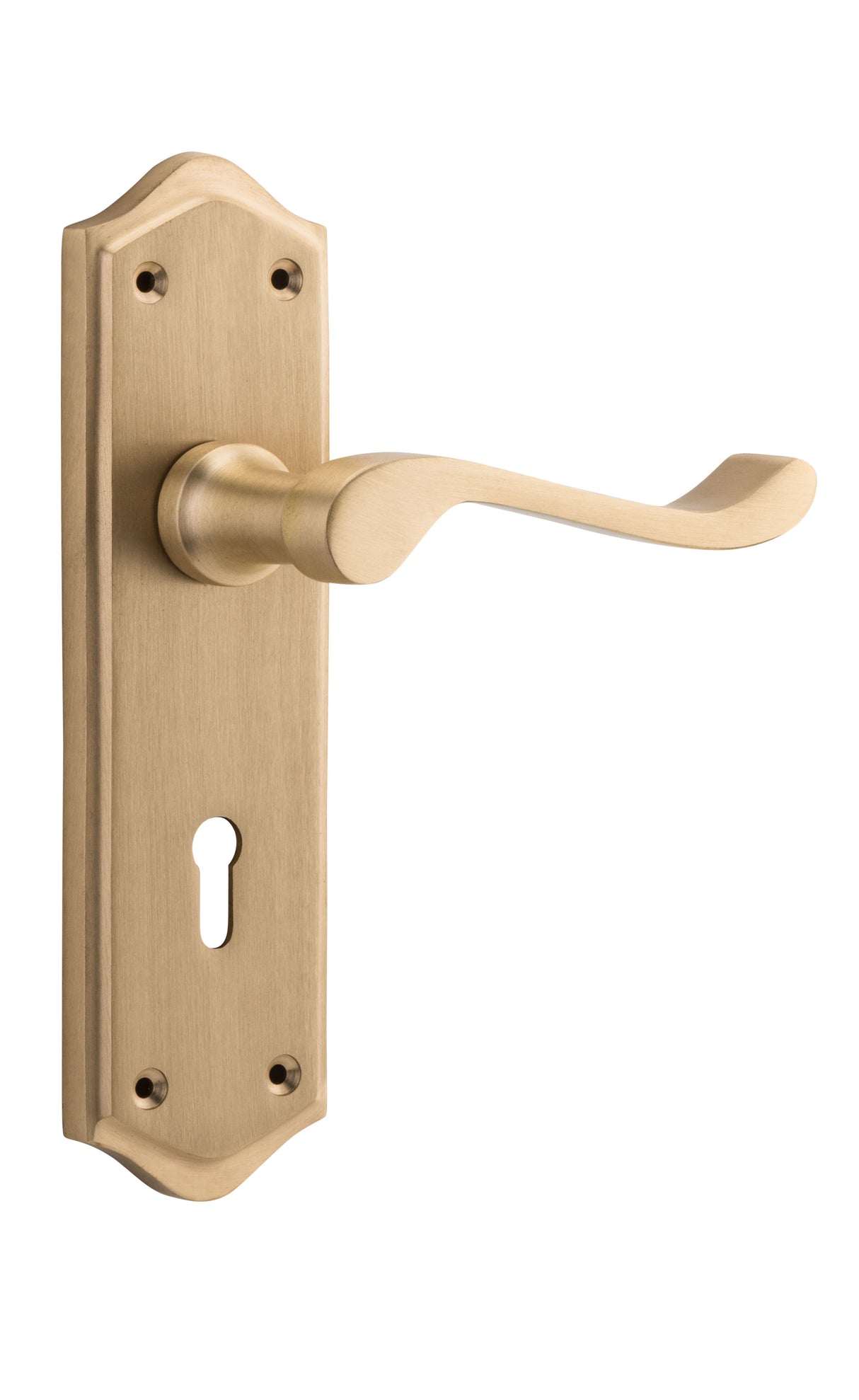 Tradco Henley Skeleton Key Lever, Satin Brass