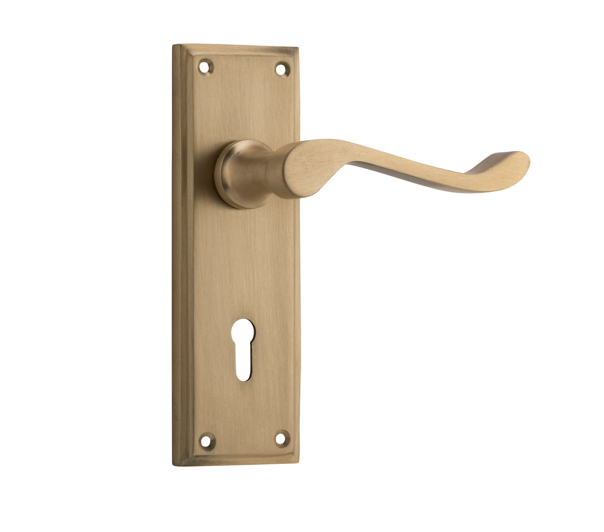 Tradco Camden Skeleton Key Lever, Satin Brass