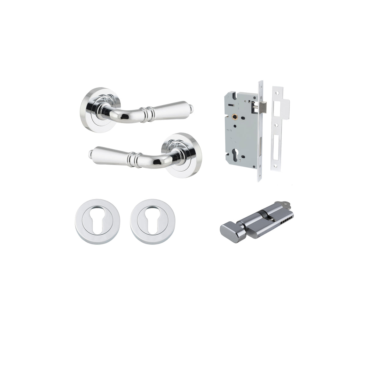 Iver Sarlat Round Rose Lever Set - Complete Kits