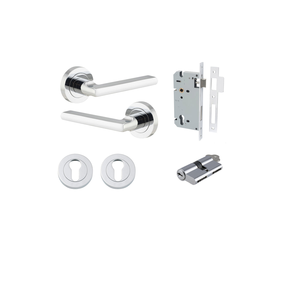 Iver Baltimore Round Rose Lever Set - Complete Kits