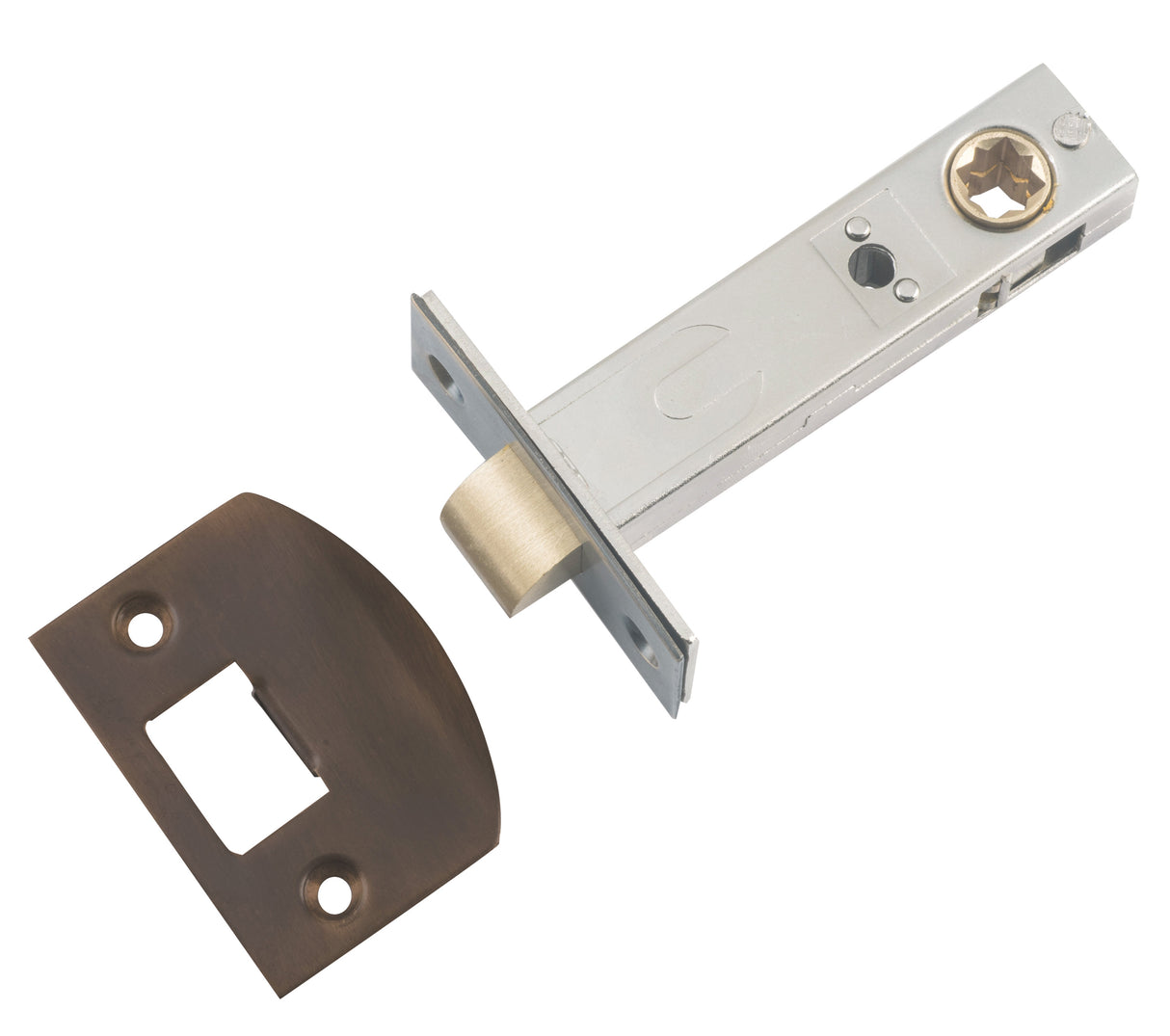 Tradco Split Cam Tubular Latch, Antique Brass, 70mm