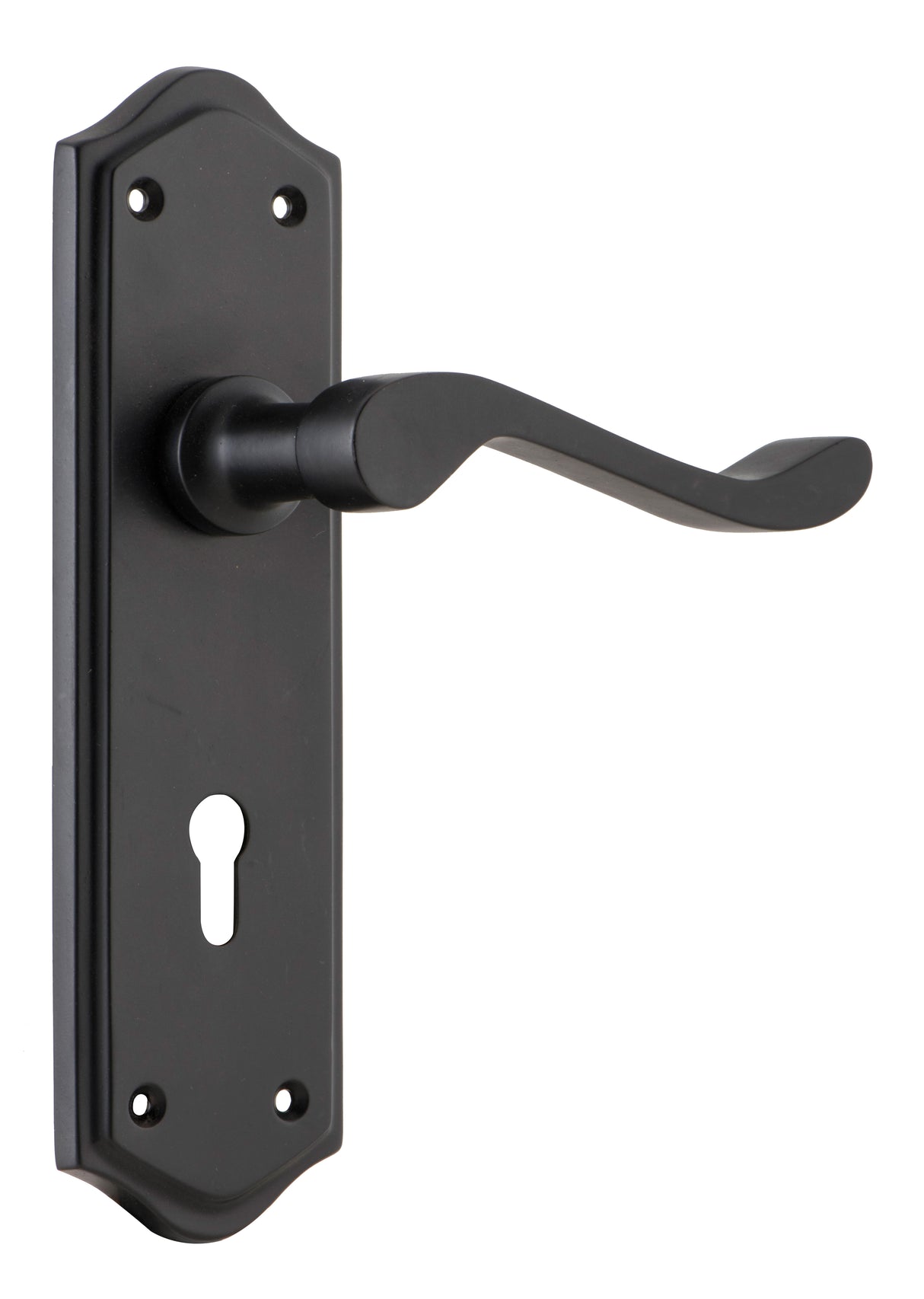 Tradco Henley Skeleton Key Lever, Matt Black
