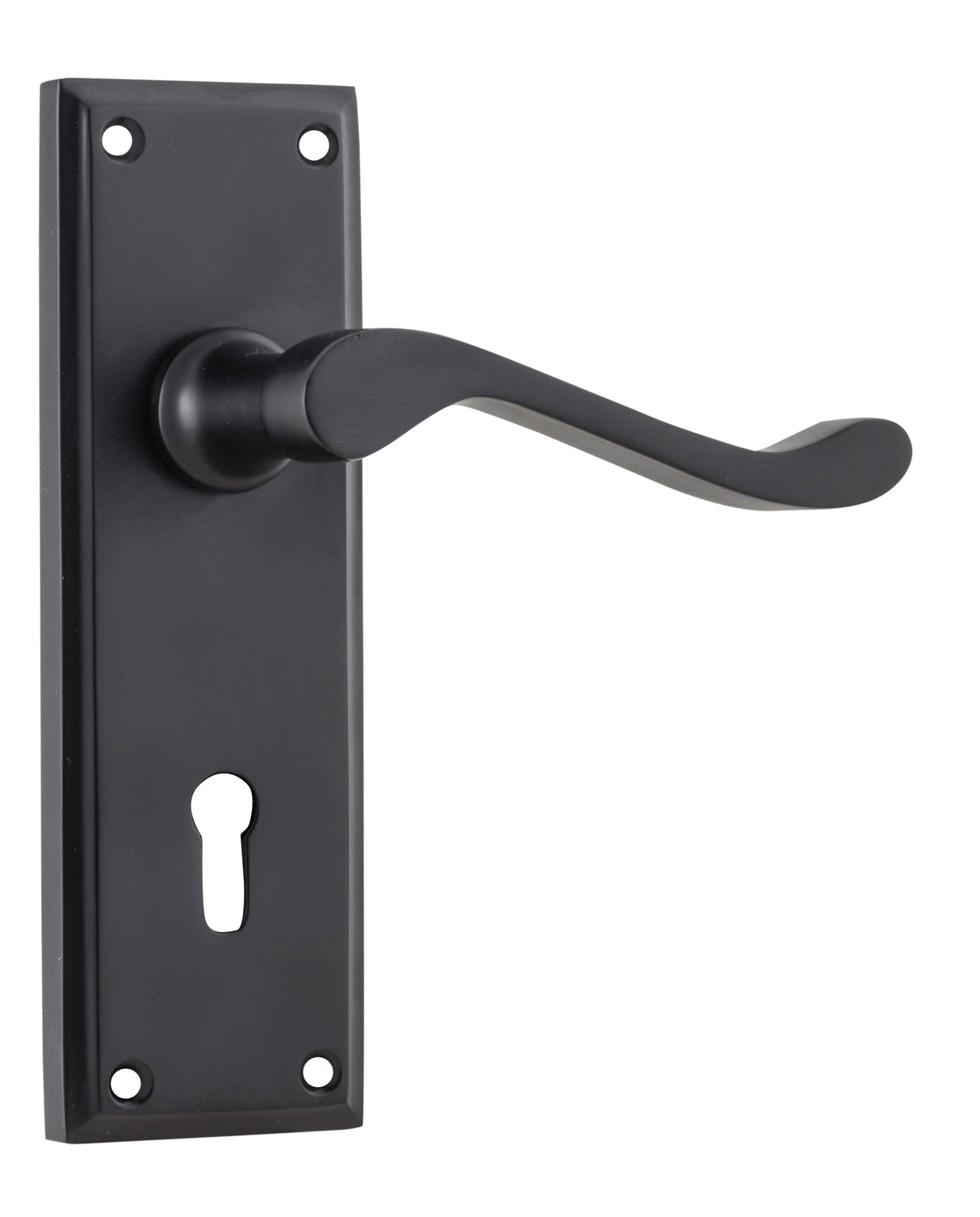 Tradco Camden Skeleton Key Lever, Matt Black
