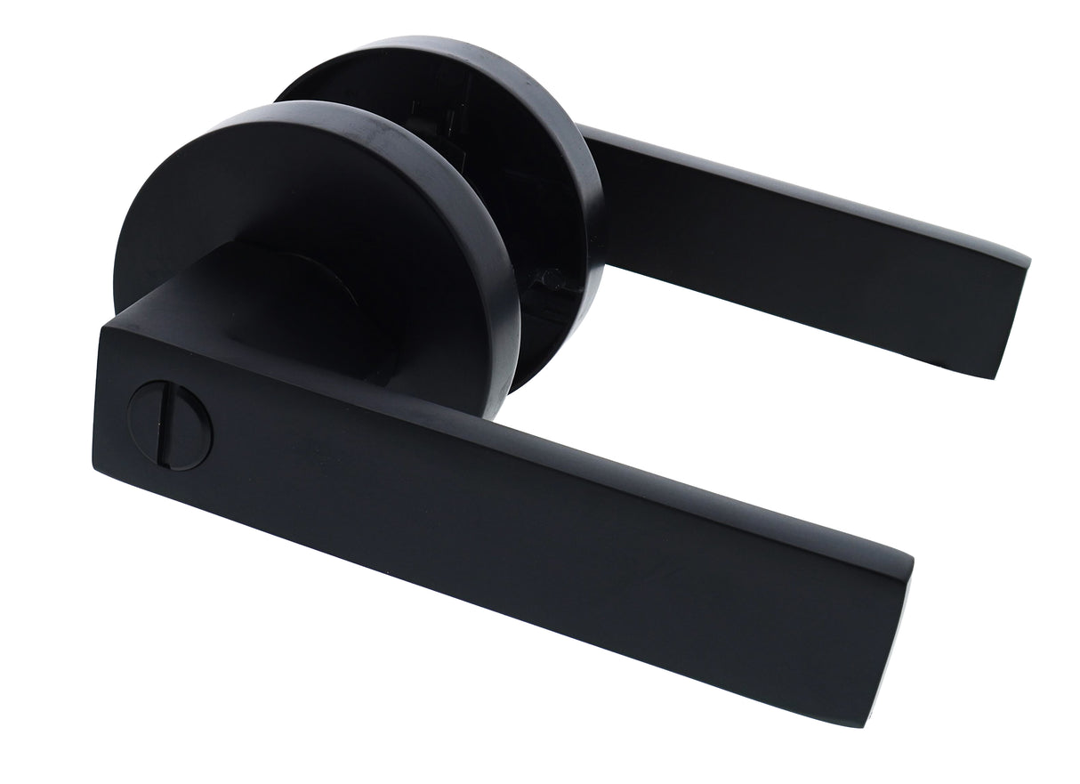 Nidus Lonsdale Round Rose Lever Set - Privacy - Matte Black