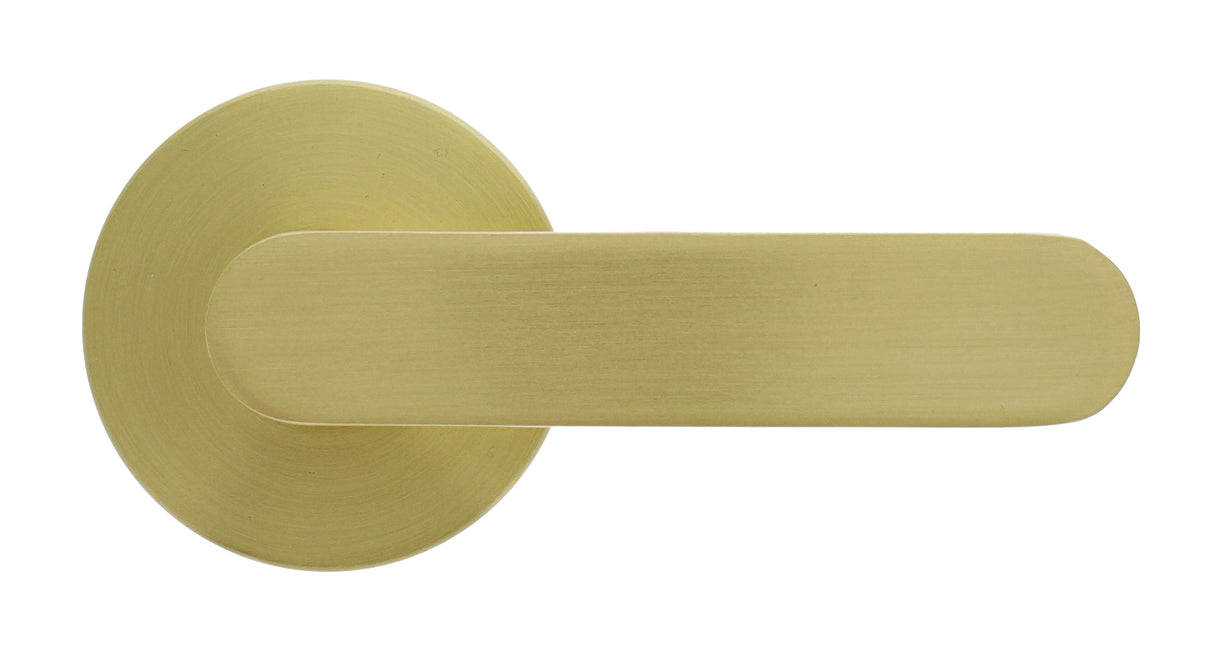 Nidus Spring Round Rose Lever Set - Dummy - Satin Brass
