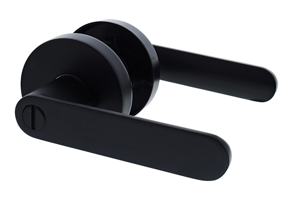 Nidus Spring Round Rose Lever Set - Privacy - Matte Black